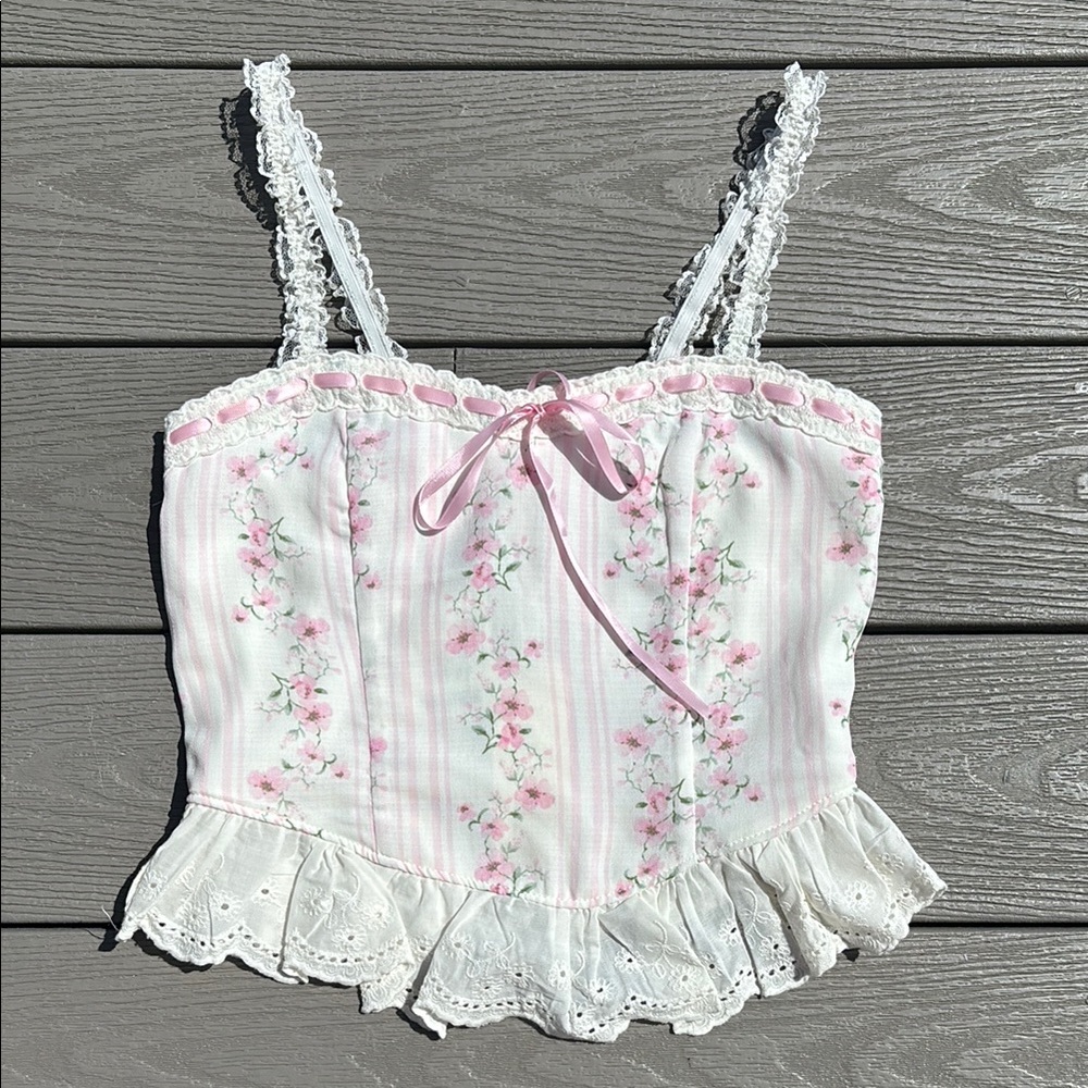 SOLD: Coquette Pink Bow Tank Top